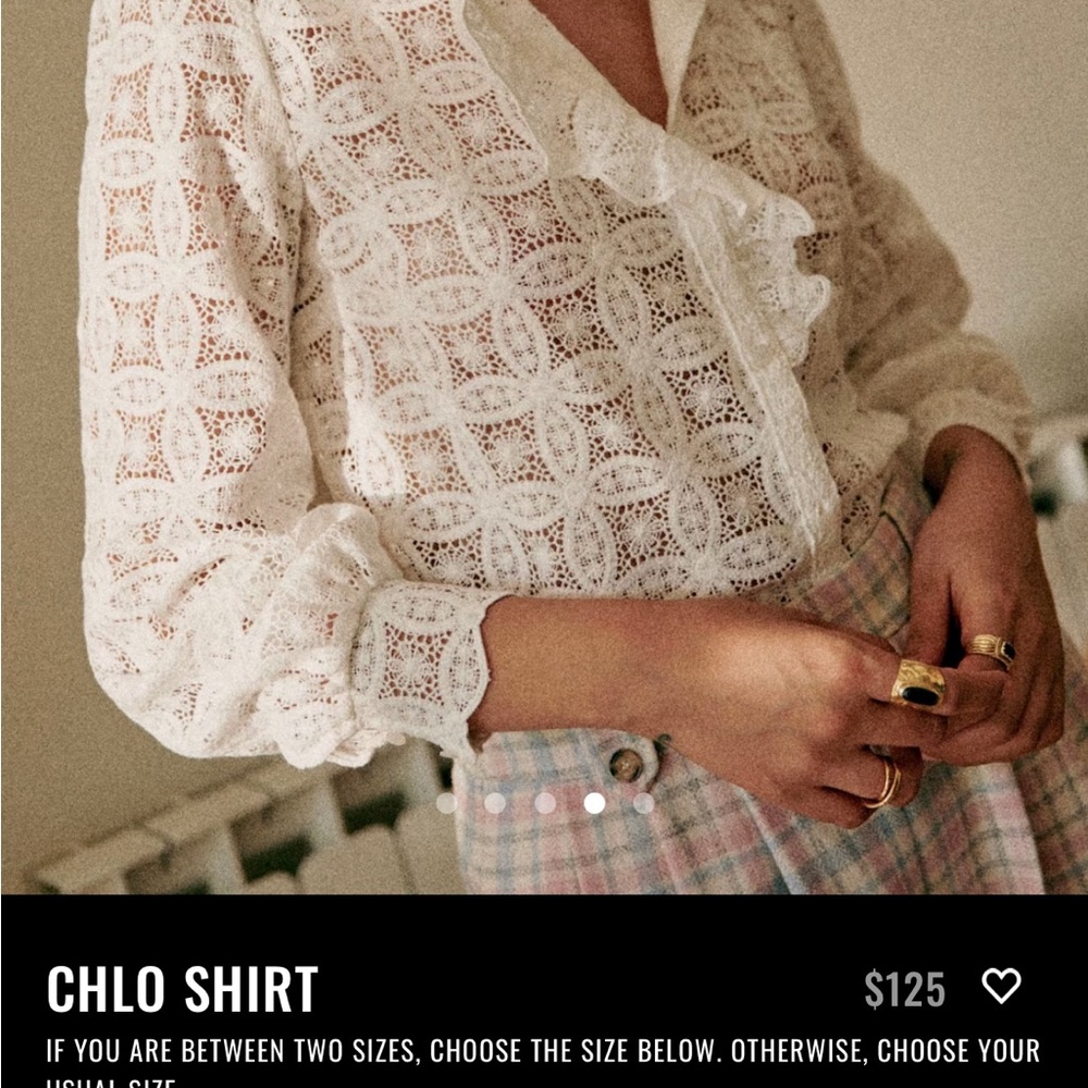 Sezane White Lace Blouse